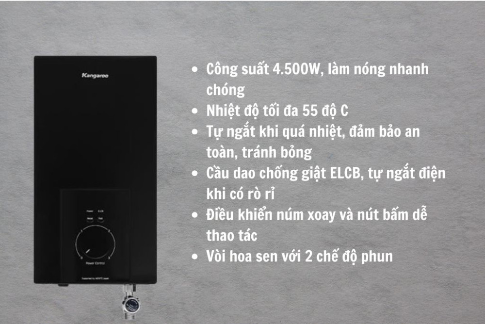 Máy nước nóng trực tiếp Kangaroo KGWD45N2 - Hàng chính hãng