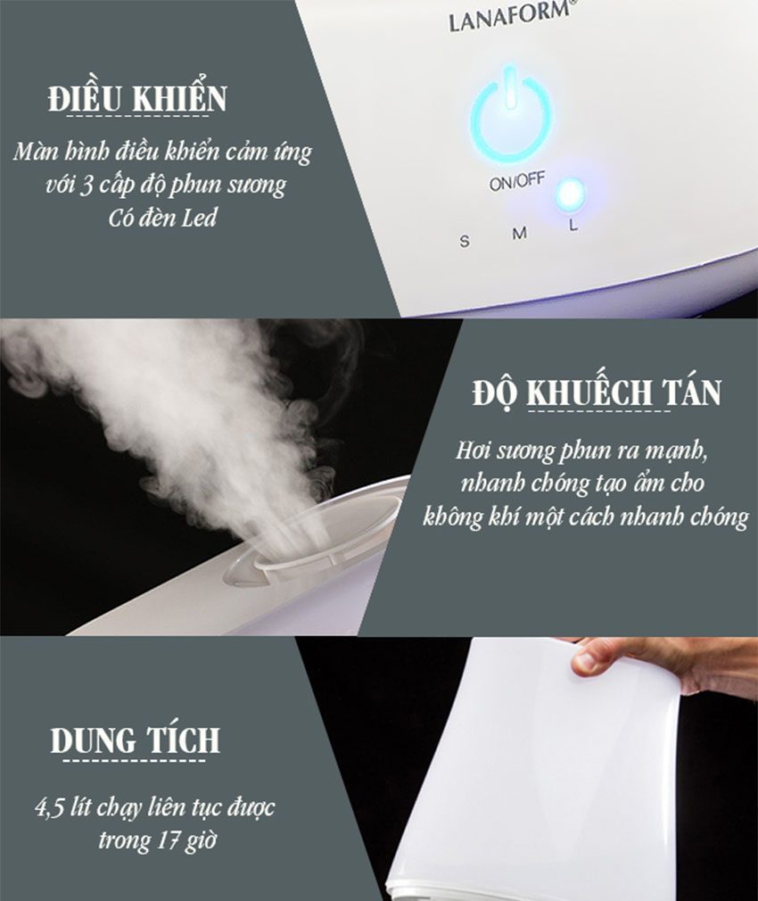 Máy tạo ẩm Lanaform Zephyr LA120121 - Hàng chính hãng