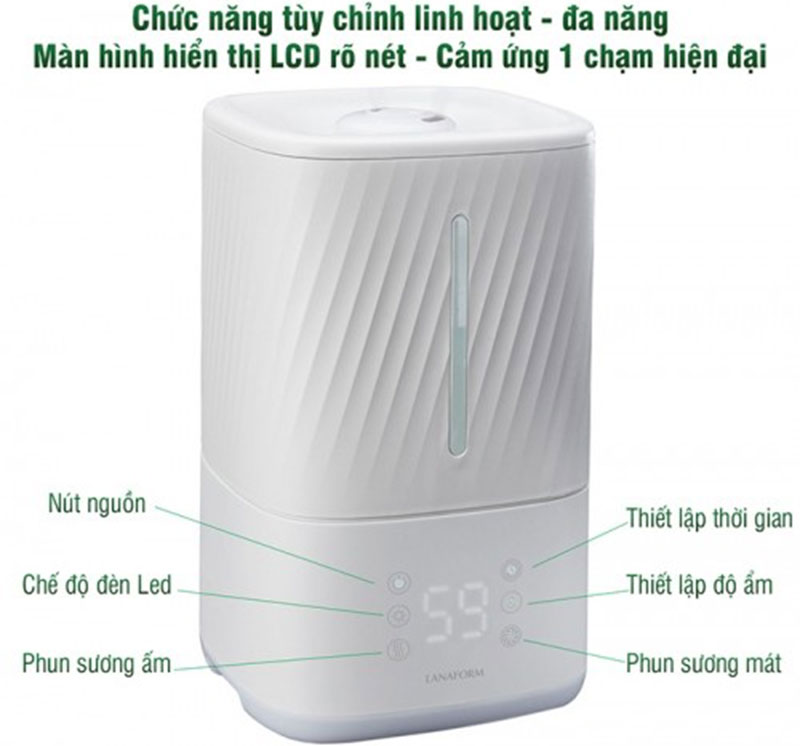 Máy tạo ẩm và khuếch tán tinh dầu công nghệ siêu âm Lanaform Napo LA120125 - Hàng chính hãng
