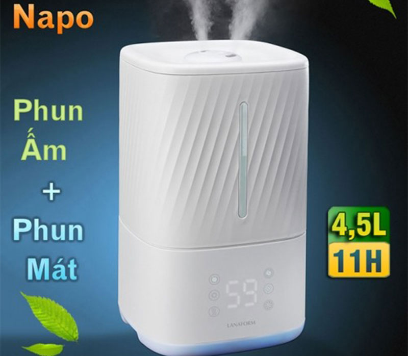 Máy tạo ẩm và khuếch tán tinh dầu công nghệ siêu âm Lanaform Napo LA120125 - Hàng chính hãng