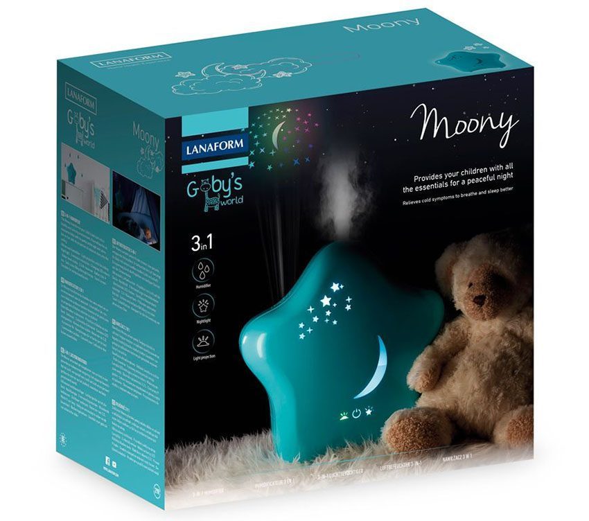 Máy tạo ẩm xông tinh dầu và chiếu sao Lanaform Moony LA120122 - Hàng chính hãng