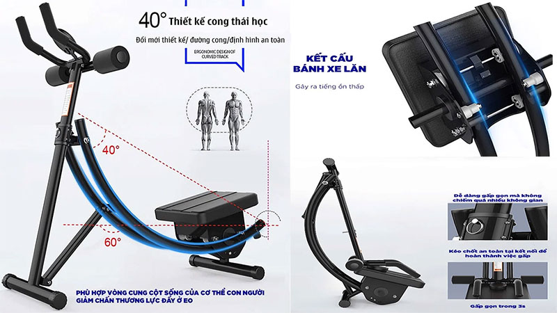 Máy tập cơ bụng Air Bike MK224 - Hàng chính hãng