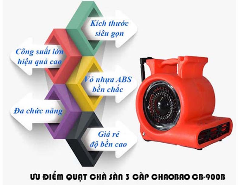 Quạt thổi khô sàn Chaobao CB-900B - Hàng chính hãng