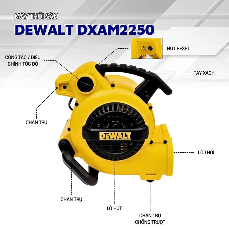 Máy thổi khô sàn Dewalt DXAM2250 - Hàng chính hãng