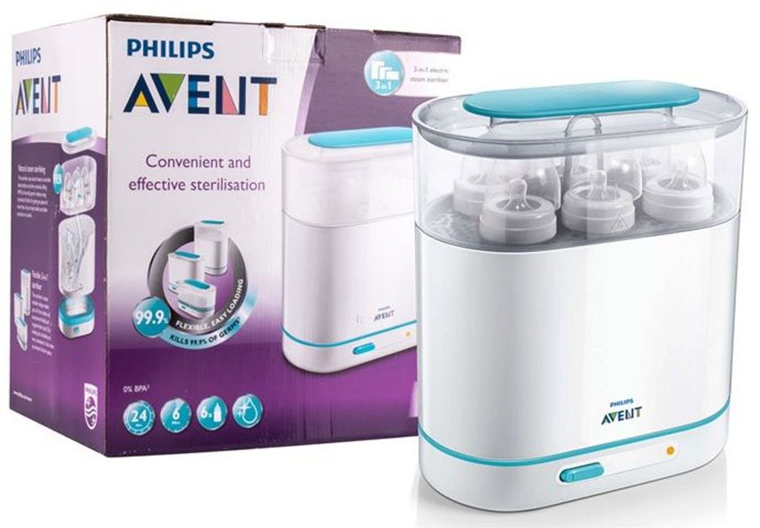 Máy tiệt trùng bình sữa 3 trong 1 Philips Avent 284.02 - Hàng chính hãng