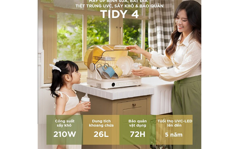 Máy tiệt trùng đa năng Tidy 4  Fatzbaby FB4626ZH - Hàng chính hãng