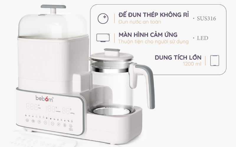 Máy tiệt trùng sấy khô và đun nước giữ nhiệt Beborn MM01TN - Hàng chính hãng
