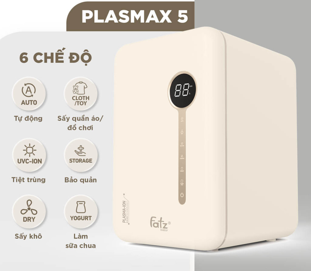 Máy tiệt trùng sấy khô khử mùi UVC-LED Fatzbaby PLASMAX 5 - Hàng chính hãng