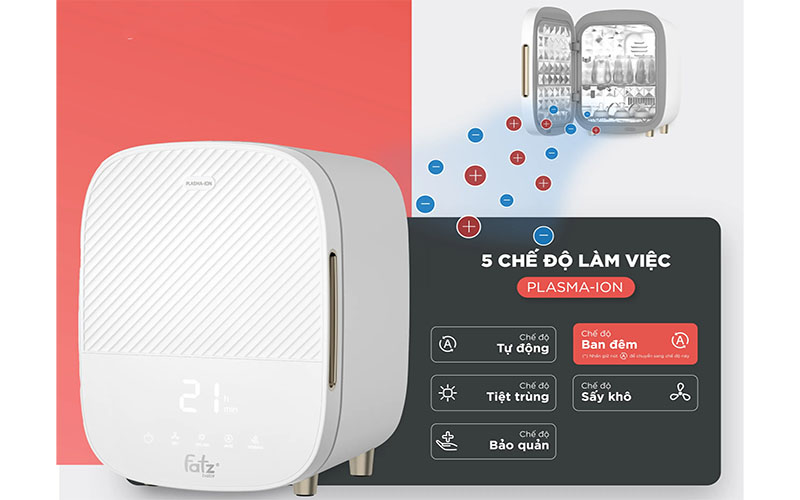 Máy tiệt trùng sấy khô khử mùi Fatzbaby PLASMAX 2 FB4791TN - Hàng chính hãng