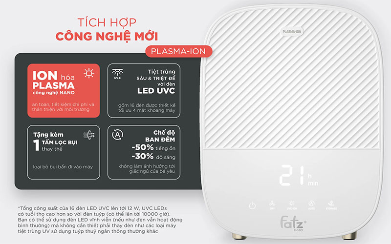 Máy tiệt trùng sấy khô khử mùi Fatzbaby PLASMAX 2 FB4791TN - Hàng chính hãng