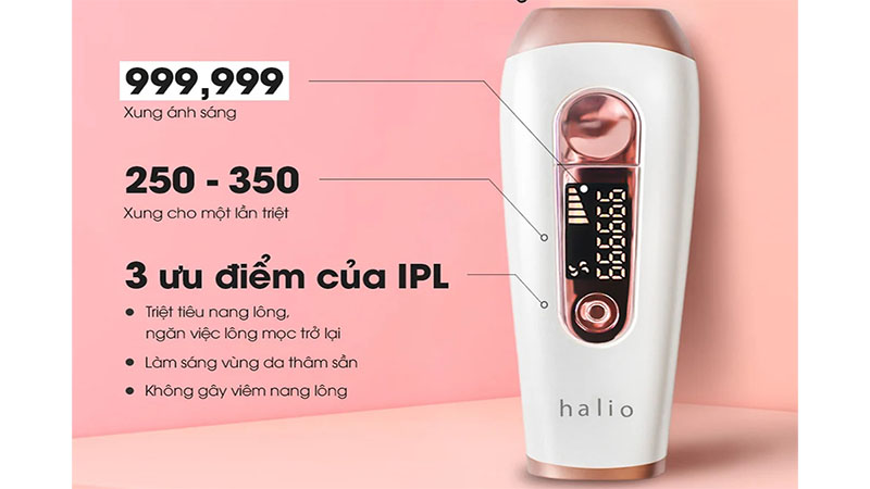 Máy triệt lông cá nhân Halio IPL Hair Removal Device - Hàng chính hãng