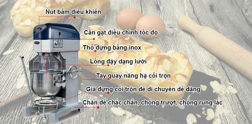 Máy trộn bột 60L Berjaya BJY-BM60N - Hàng chính hãng