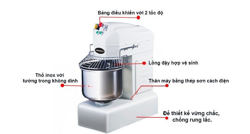 Chi tiết của máy trộn bột 66L Berjaya BJY-SM50M
