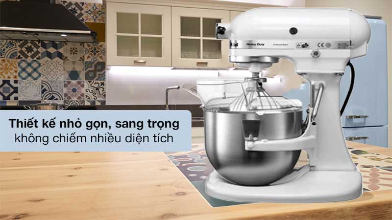 Máy trộn bột bát nâng Heavy Duty KitchenAid 5KPM5EWH - Hàng chính hãng