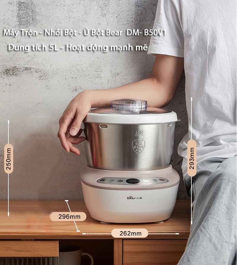 Máy nhồi bột Bear 5L DM-B50V1 - Hàng chính hãng