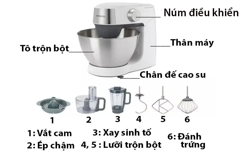 Các bộ phận của Máy trộn bột đa năng Prospero Plus Kenwood KHC29.H0WH