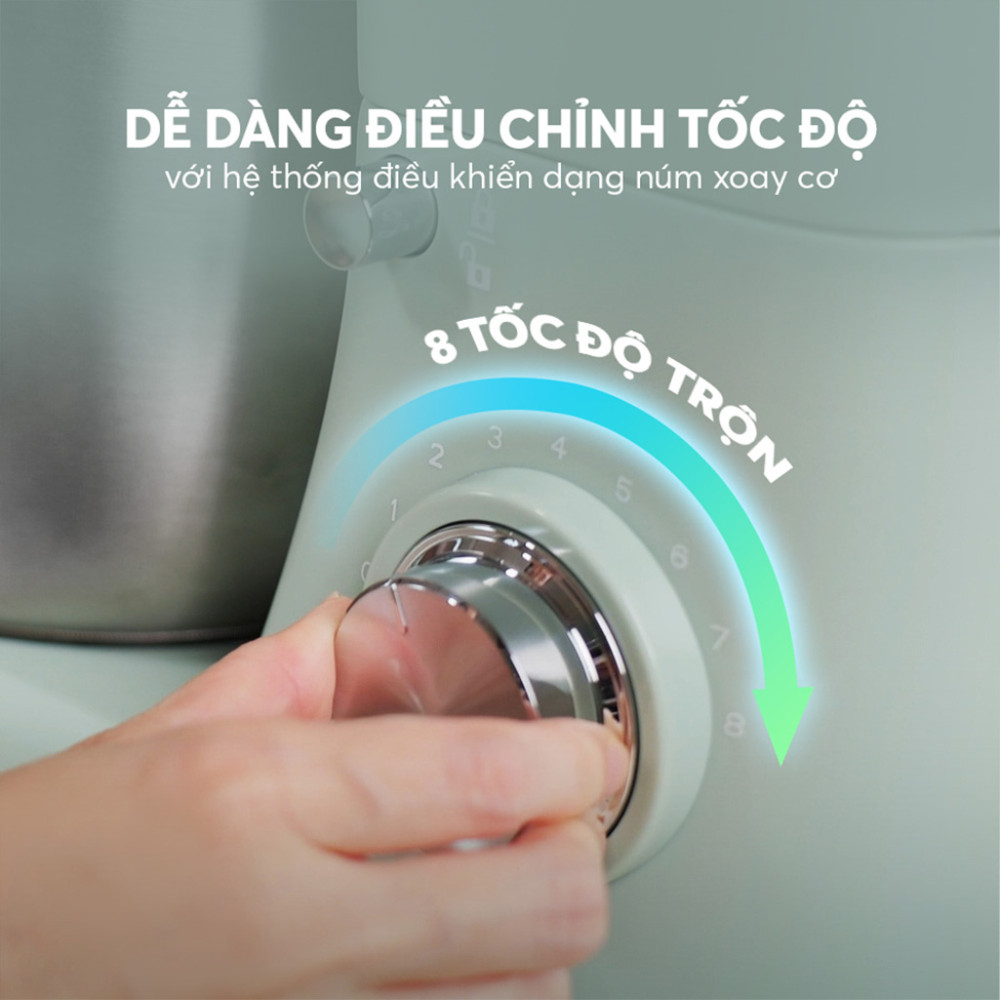 Núm xoay với 8 mức tốc độ điều chỉnh linh hoạt