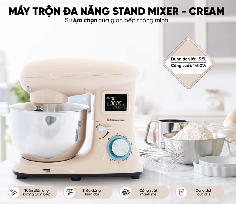 Máy trộn đa năng Kuchenzimmer STAND MIXER 002813 - Hàng chính hãng