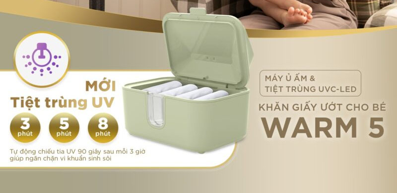 Máy ủ ấm và tiệt trùng khăn giấy ướt Warm 5 Fatzbaby FB7300MX - Hàng chính hãng