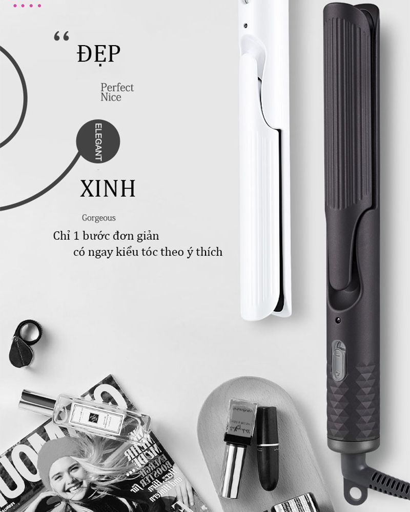 Máy uốn duỗi tóc 2 trong 1 K-SKIN KD3886A - Hàng chính hãng