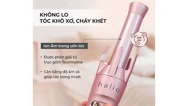 Máy uốn tóc tự xoay Halio Auto Rotating Hair Curler - Hàng chính hãng