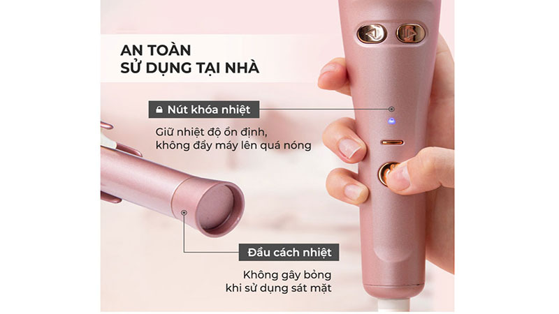 Máy uốn tóc tự xoay Halio Auto Rotating Hair Curler - Hàng chính hãng