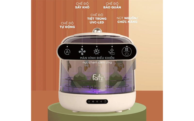 Máy úp bình sữa, tiệt trùng, sấy khô và bảo quản Tidy 2 Fatzbaby FB4613ZH - Hàng chính hãng
