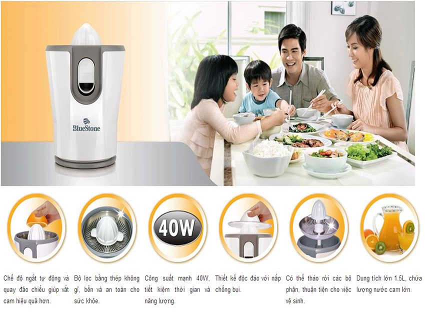 Máy vắt cam Bluestone CJB-1167 1,5 Lít - Hàng chính hãng