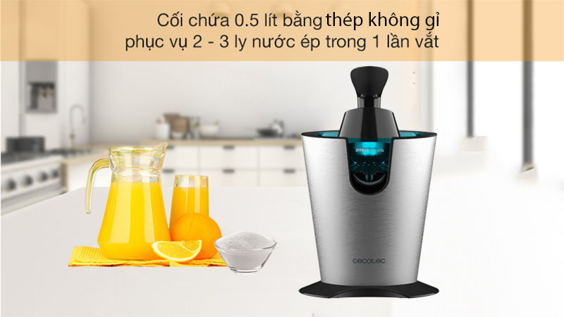 Máy vắt cam Cecotec Zitrus 160 Vita Inox - Hàng chính hãng