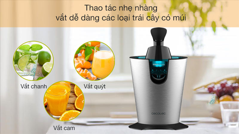 Máy vắt cam Cecotec Zitrus 160 Vita Inox - Hàng chính hãng