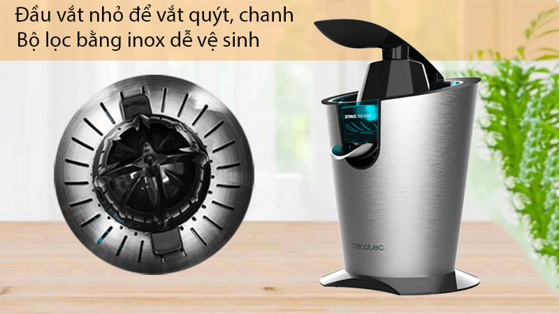 Máy vắt cam Cecotec Zitrus 160 Vita Inox - Hàng chính hãng