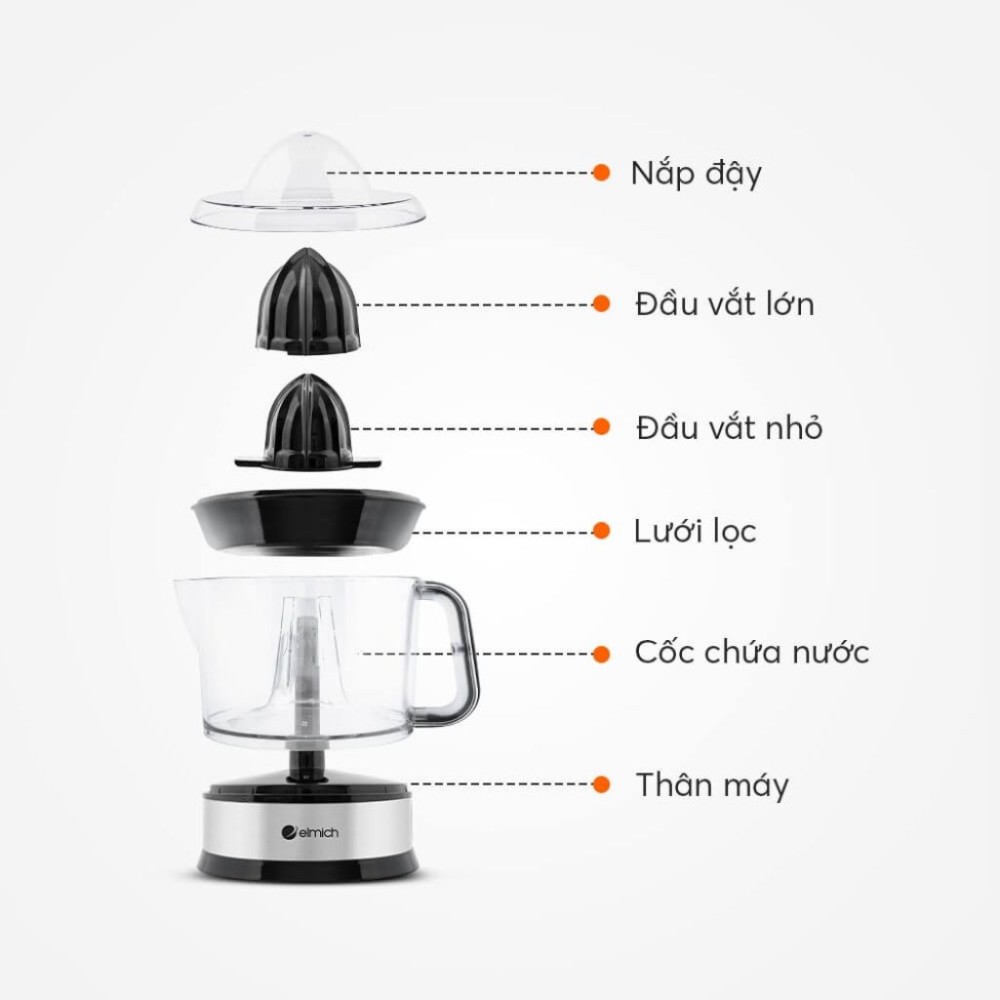 Cấu tạo của máy vắt cam Elmich 700ml CJE-3921OL
