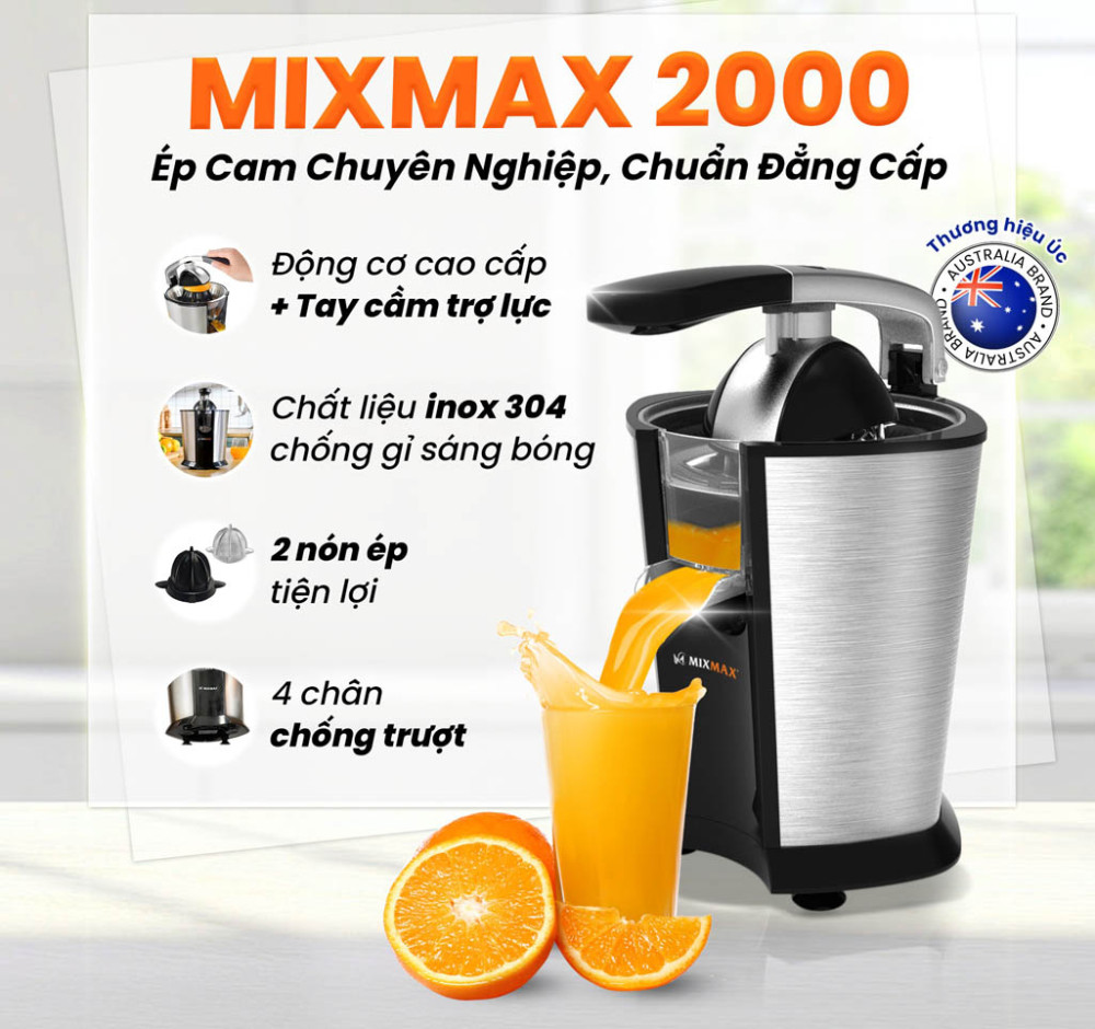 Máy ép cam công nghiệp Mixmax 2000 - Hàng chính hãng