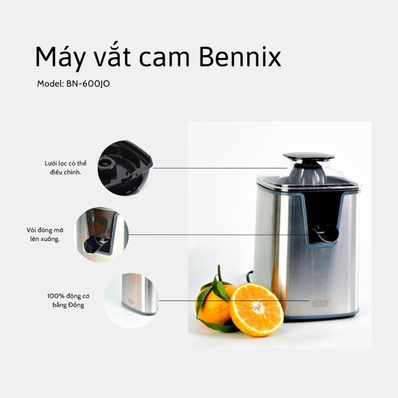 Máy vắt cam Bennix BN-600JO - Hàng chính hãng