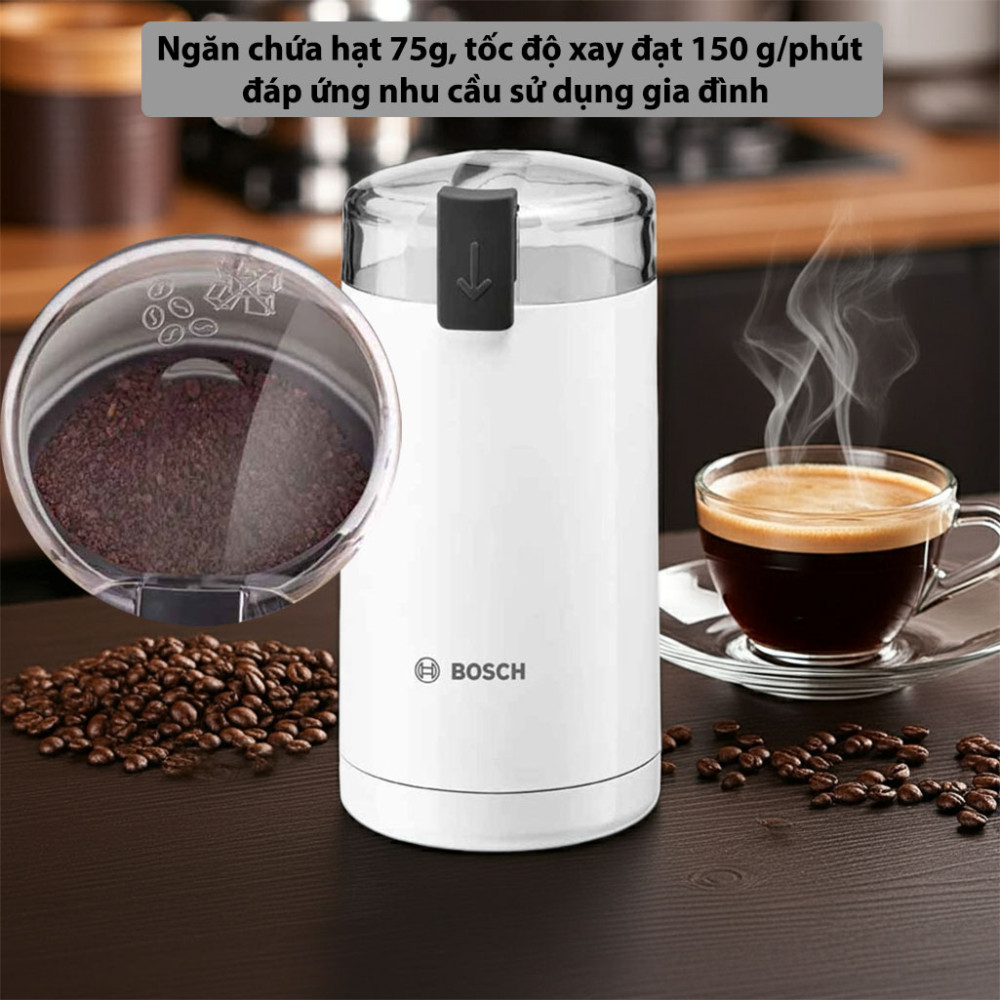 Máy xay cà phê mini cầm tay Bosch TSM6A011W - Hàng chính hãng