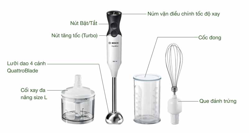 Máy xay cầm tay Bosch MS6CA4150G - Hàng chính hãng
