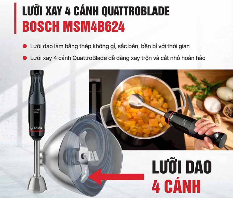 Máy xay cầm tay Bosch MSM4B624 - Hàng chính hãng
