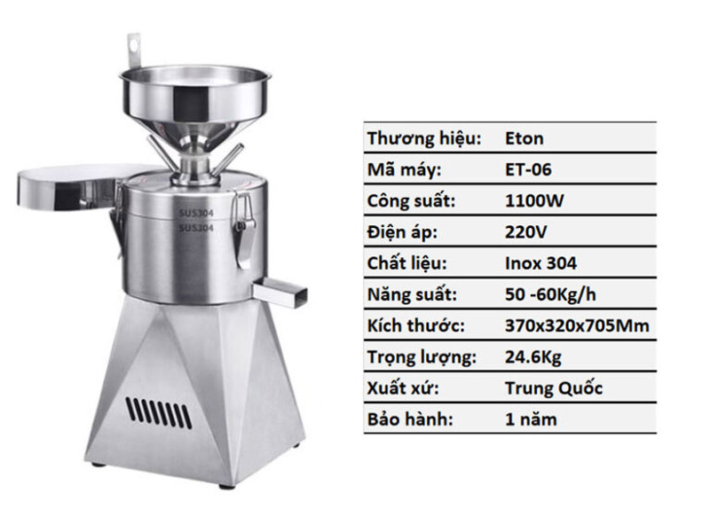 Máy xay đậu nành công nghiệp Eton ET-06  - Hàng chính hãng