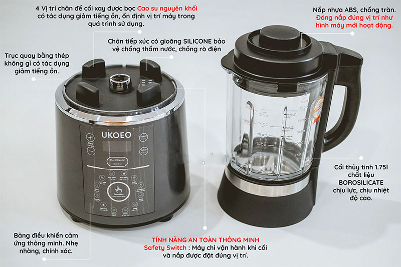 Máy xay nấu đa năng Ukoeo PR5 PLUS - Hàng chính hãng