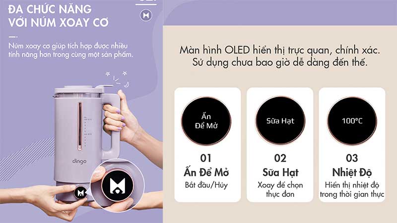 Máy xay nấu đa năng mini Dingo DCB500 - Hàng chính hãng