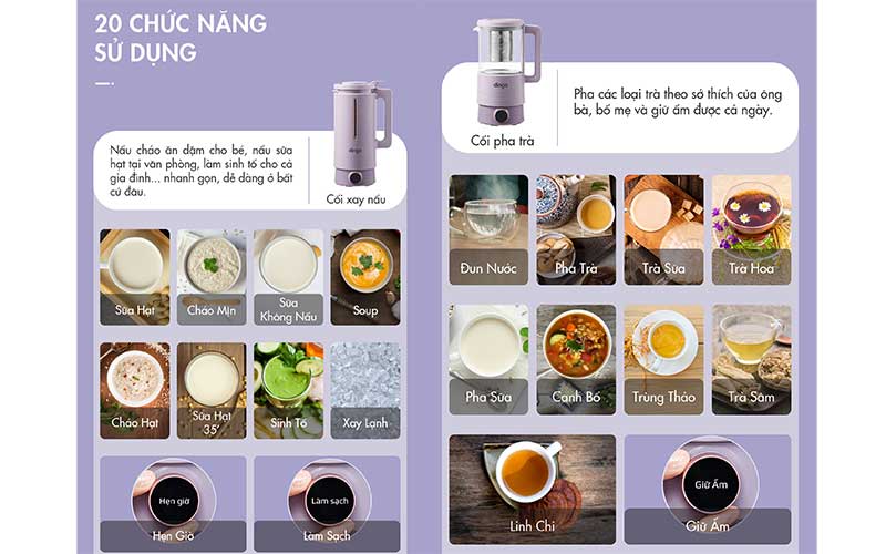 Máy xay nấu đa năng mini Dingo DCB500 - Hàng chính hãng