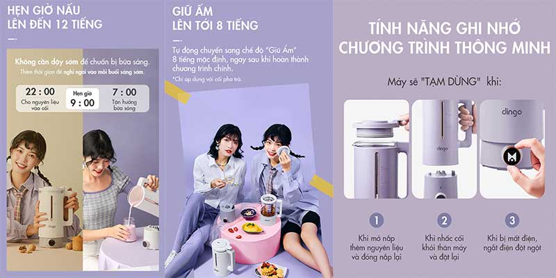 Máy xay nấu đa năng mini Dingo DCB500 - Hàng chính hãng