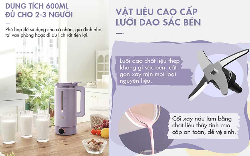 Máy xay nấu đa năng mini Dingo DCB500 - Hàng chính hãng