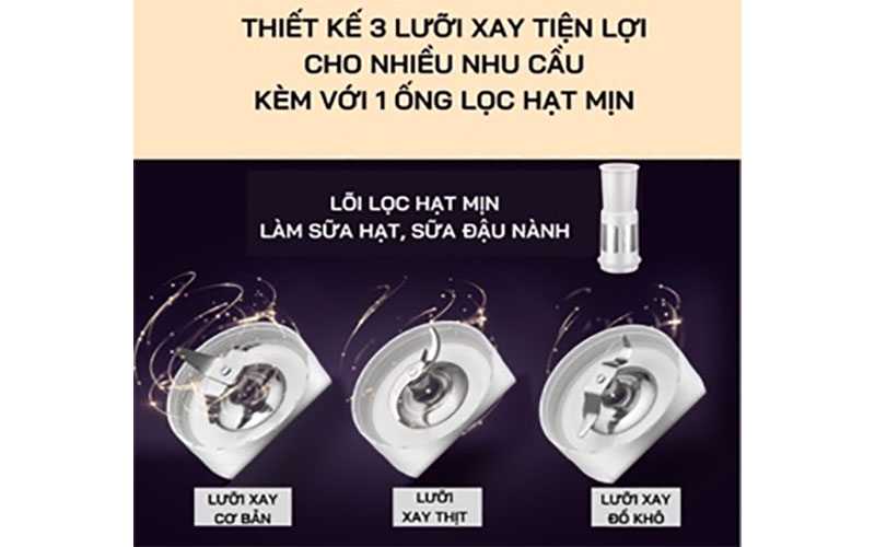 3 lưỡi xay của Máy xay sinh tố Bear LLJ-B12K1