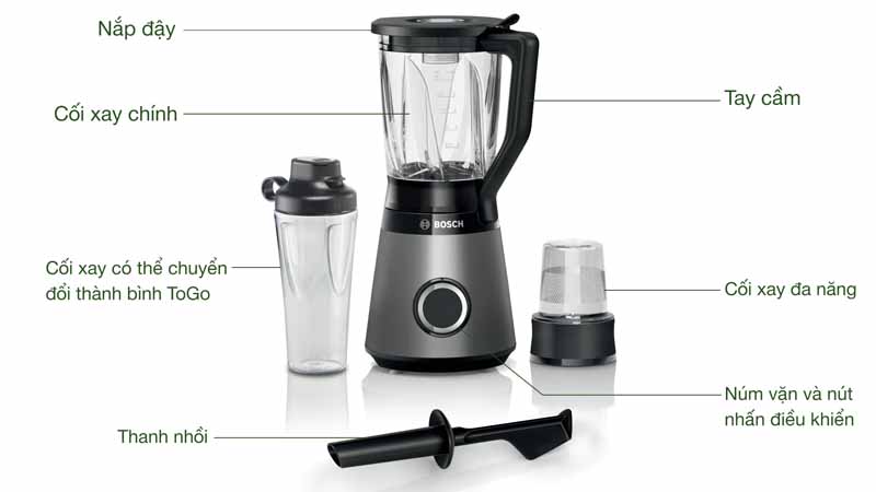 Máy xay sinh tố Bosch MMB6177S - Hàng chính hãng