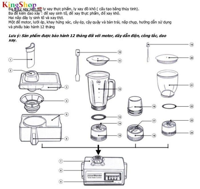 Máy xay ép đa năng Gali GL-8003 – Công suất 300W - Hàng chính hãng