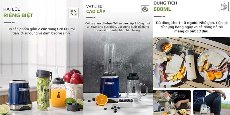 Máy xay sinh tố Olivo MB300 - Hàng chính hãng