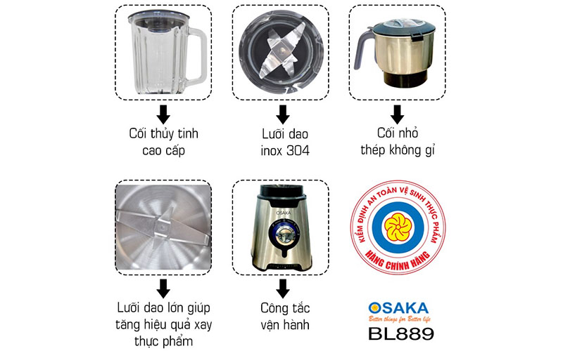 Máy xay sinh tố Osaka BL889 - Hàng chính hãng