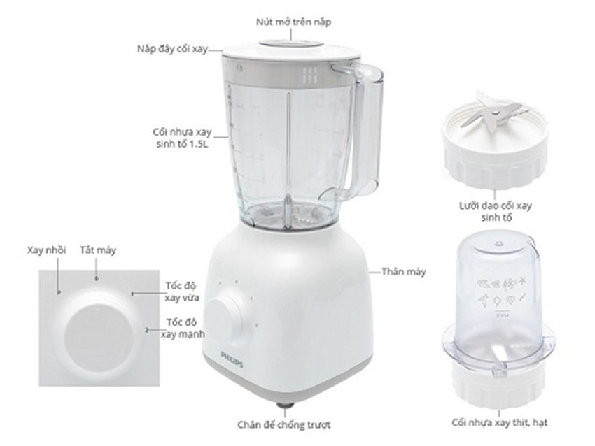 Máy xay sinh tố Philips HR2108 - Hàng chính hãng