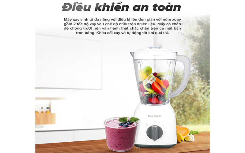 Máy xay sinh tố Sharp EM-S154PV-WH - Hàng chính hãng